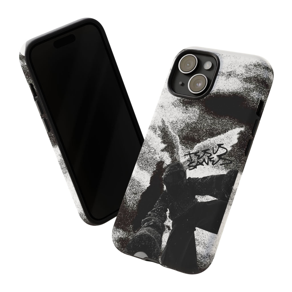 "Jesus Saves" Snowboarder - Tough Phone Case